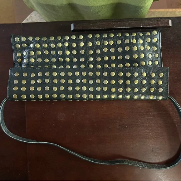 Studded Black Leather purse. - Picture 2 of 3